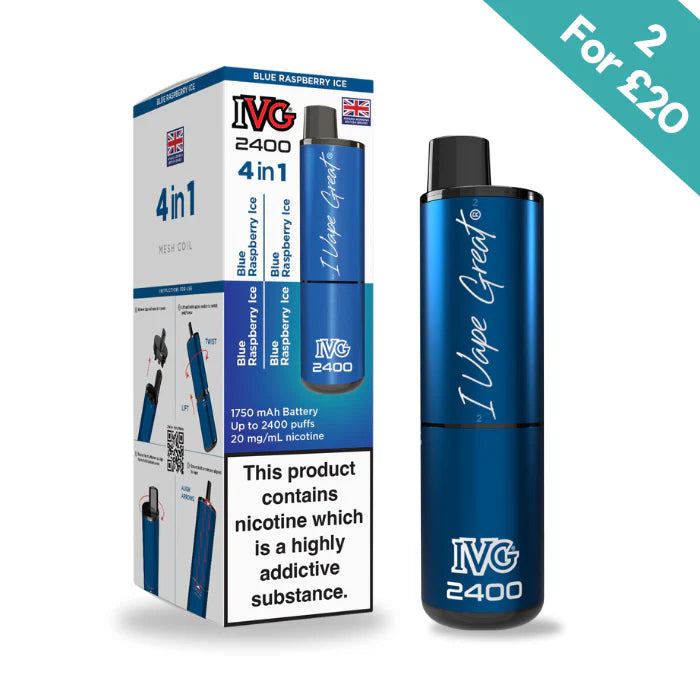 Blue Raspberry Ice - IVG 2400 4-in-1 reloaded Pre-Filled Kit