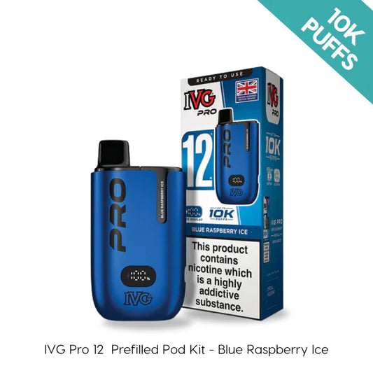 Blue Raspberry Ice - IVG PRO 12 Prefilled Kit