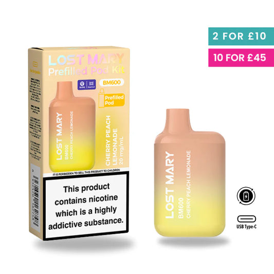 Cherry Peach Lemonade - Lost Mary BM600 Pre-Filled Pod Kit