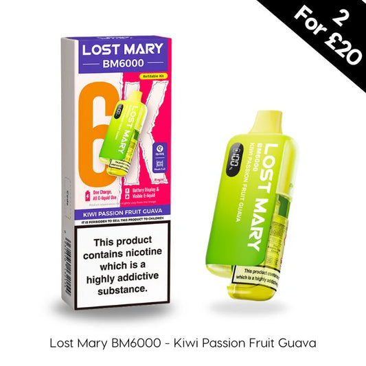 Kiwi Passion Fruit Guava - Lost Mary BM6000 Prefilled Kit