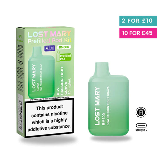 Kiwi Passion Fruit Guava - Lost Mary BM600 Pre-Filled Pod Kit
