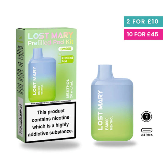 Menthol - Lost Mary BM600 Pre-Filled Pod Kit