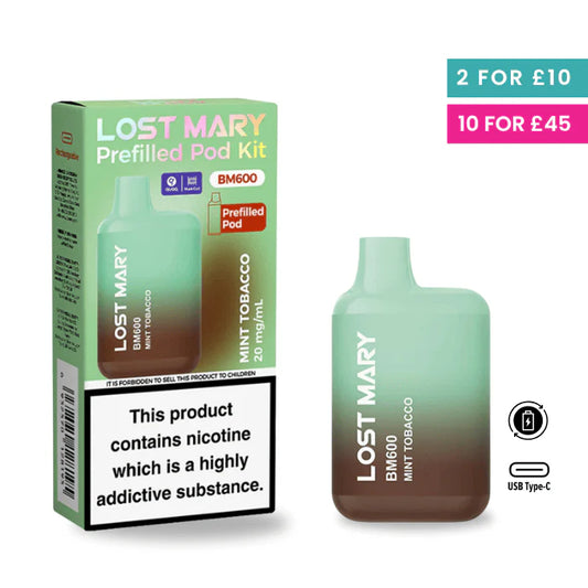 Mint Tobacco - Lost Mary BM600 Pre-Filled Pod Kit