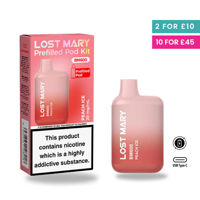Peach Ice - Lost Mary BM600 Pre-Filled Pod Kit