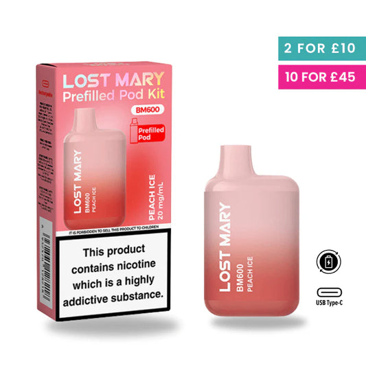 Peach Ice - Lost Mary BM600 Pre-Filled Pod Kit