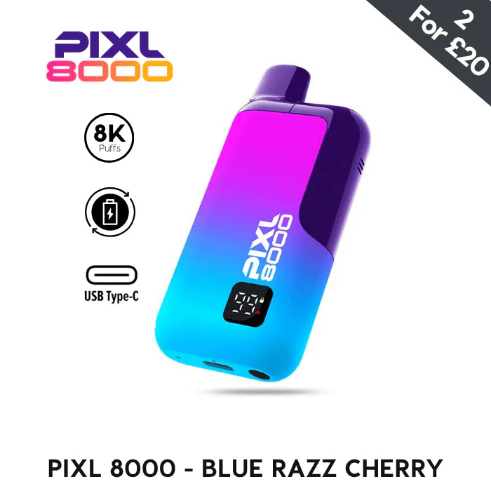 Blue Razz Cherry Pixl 8000 Prefilled Pod Kit
