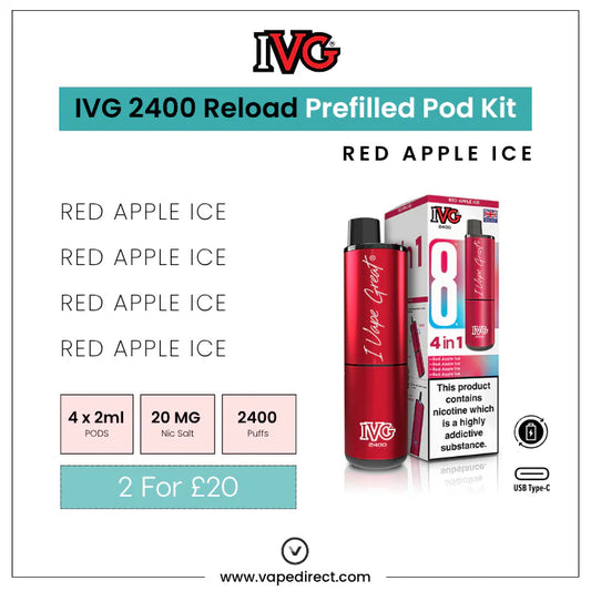 Red Apple Ice - IVG 2400 4-in-1 reloaded Pre-Filled Kit
