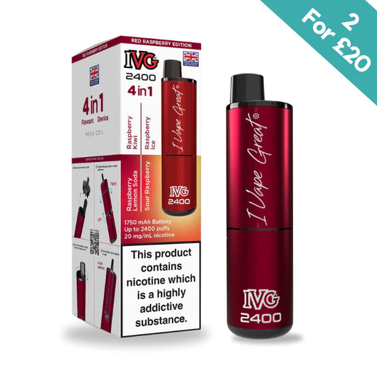 Red Raspberry Edition - IVG 2400 4-in-1 reloaded Pre-Filled Kit
