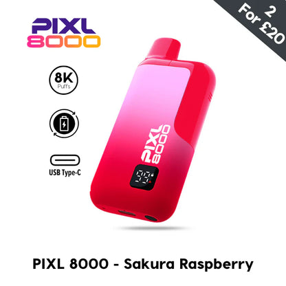 Sakura Raspberry Pixl 8000 Prefilled Pod Kit