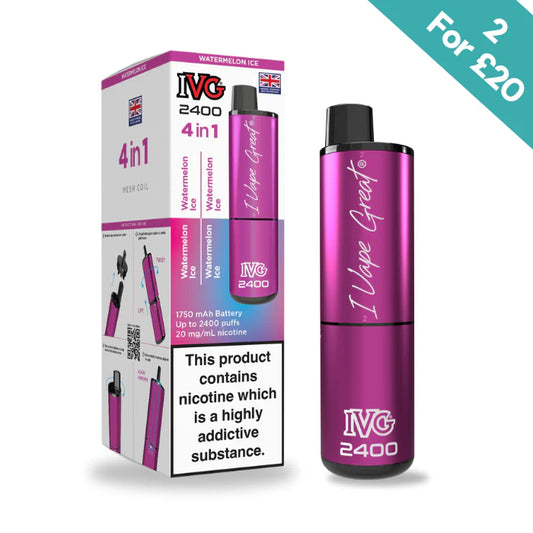 Watermelon Ice - IVG 2400 4-in-1 reloaded Pre-Filled Kit